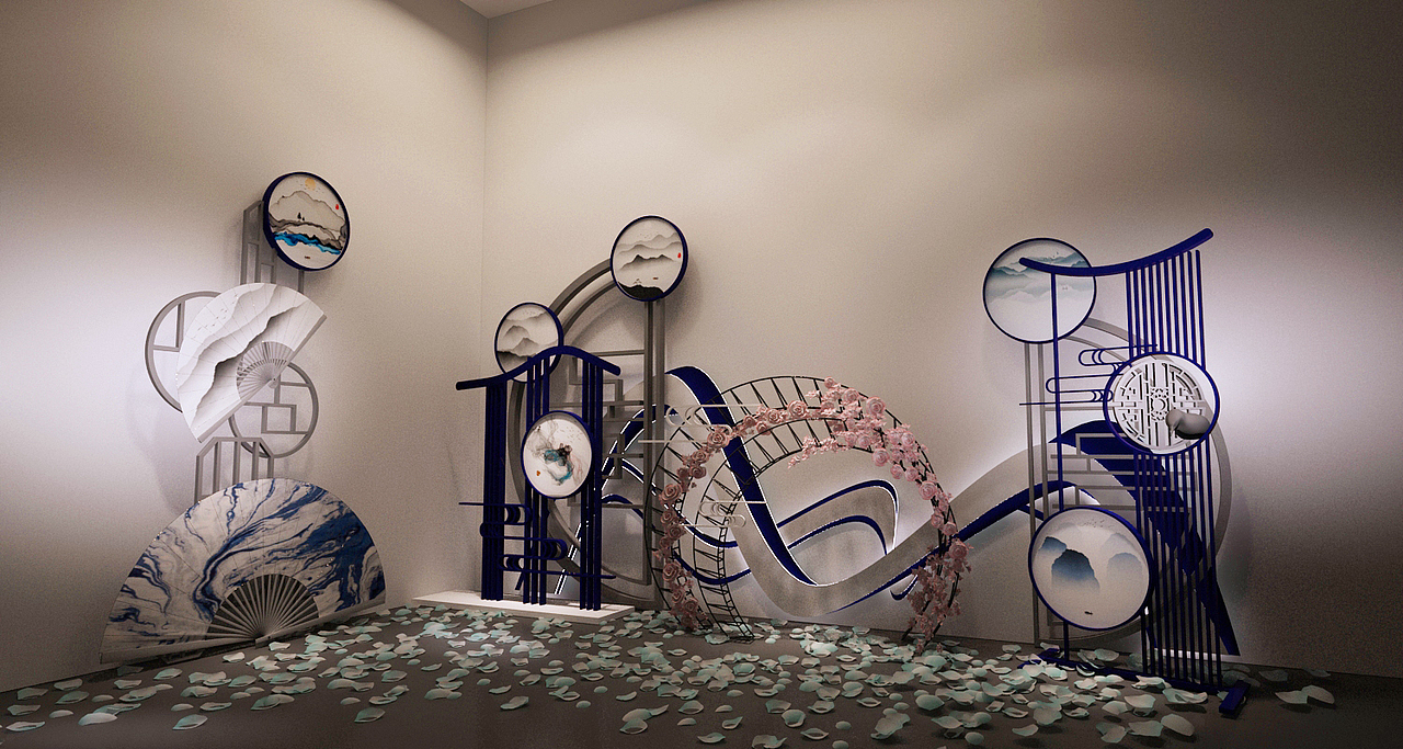 走廊美陈3D设计效果图（图ZMTcxNzI3NDg4） - 场景 - 站酷设计师3D设计师NG男原创素材 - 站酷ZCOOL