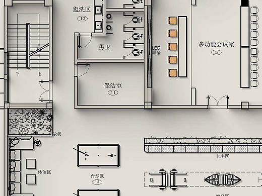 5000平的综合办公楼空间设计