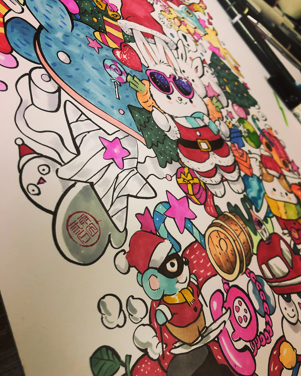 圣诞节手绘创作（图ZMjM1ODczNjMy） - 新锐潮流插画 - 站酷设计师雨田三石原创素材 - 站酷ZCOOL