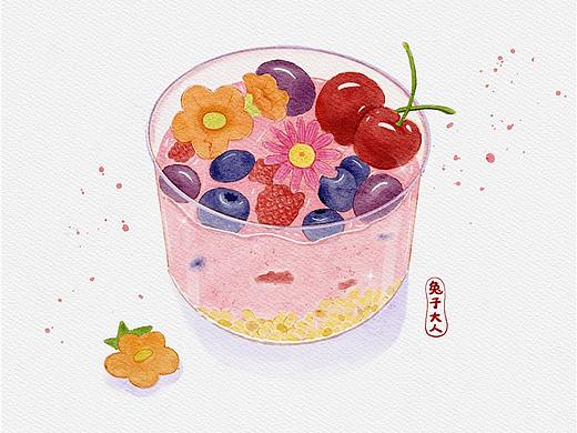 板绘仿水彩风格 美食系列作品