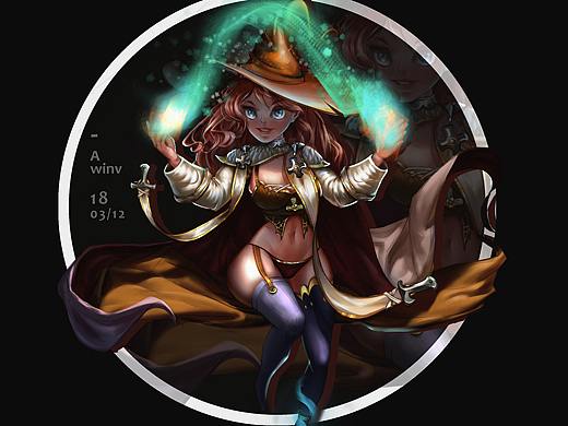 原創(chuàng)角色設(shè)計(jì)（小女巫）（個(gè)人主頁-ZMjg2OTUxMDg=） - 游戲原畫 - 站酷設(shè)計(jì)師Awinv原創(chuàng)素材 - 站酷ZCOOL