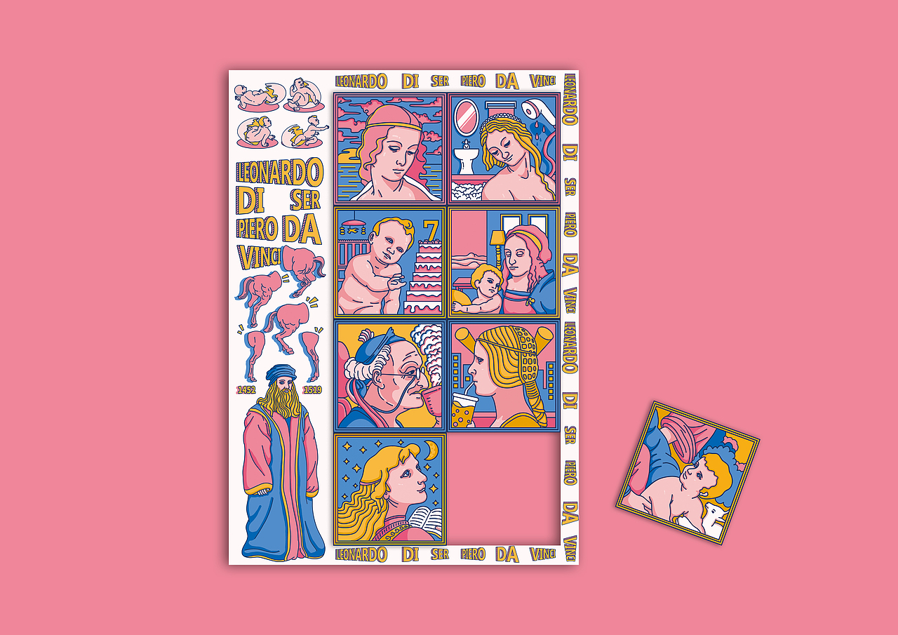 文艺复兴大师达·芬奇主视觉及文创设计（图ZMjU2MjYwMjM2） - 品牌 - 站酷设计师广州知了文化创意原创素材 - 站酷ZCOOL