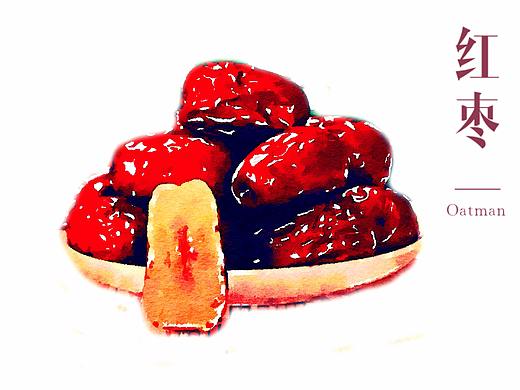 手绘效果食材插画