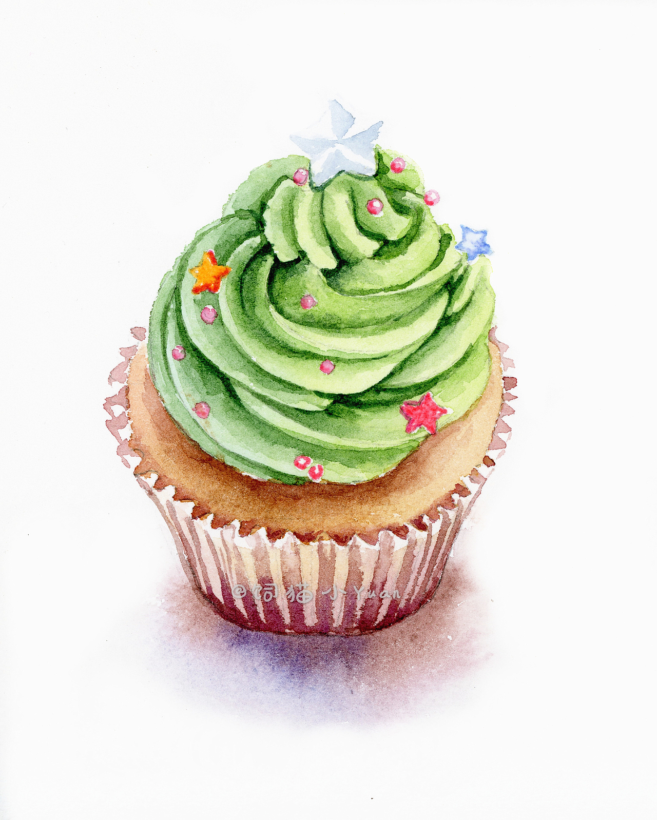 水彩纸杯蛋糕|插画|创作习作|饲猫小yuan_原创作品-站酷zcool