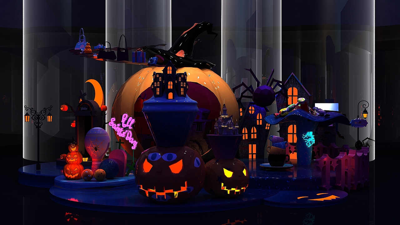 万圣节美陈（图ZMjMzOTE1MDI4） - 场景 - 站酷设计师SURRY很棒原创素材 - 站酷ZCOOL