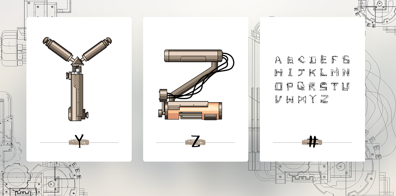 日常 - 字母·機械紀(jì)元（圖ZNzg5ODcwNDA=） - 新銳潮流插畫 - 站酷設(shè)計師I輝太郎I原創(chuàng)素材 - 站酷ZCOOL