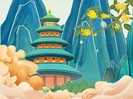 原创白露节气节日国潮插画