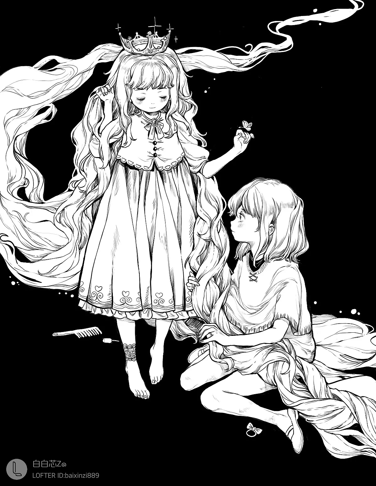 线稿（图ZMjIzMzE2MDY4） - 艺术插画 - 站酷设计师白芯子原创素材 - 站酷ZCOOL