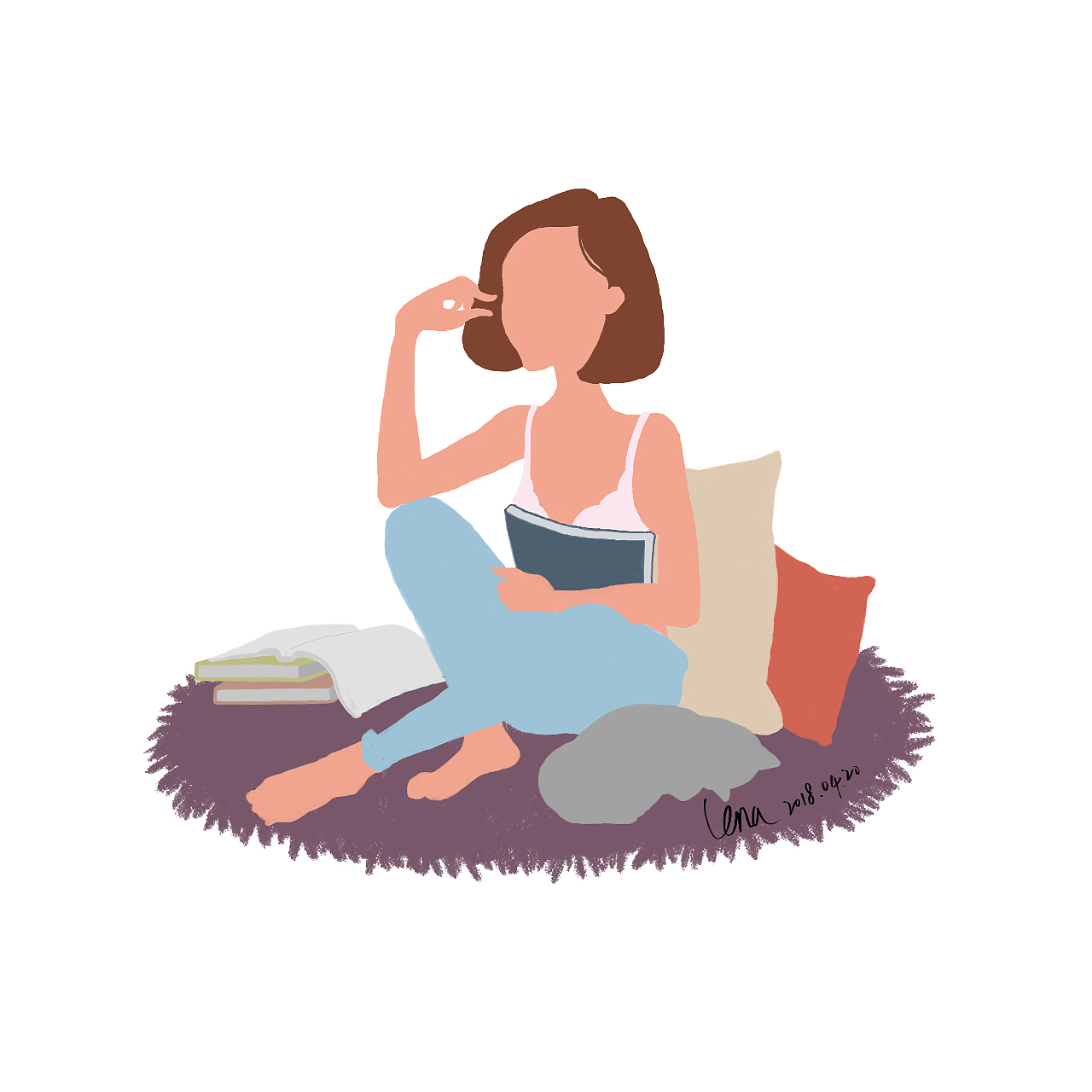 第二步,铺大色块。