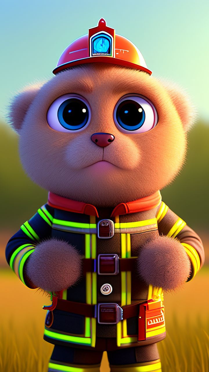 火警119 fireman卡通形象Q版造型文创纪念品玩具手办