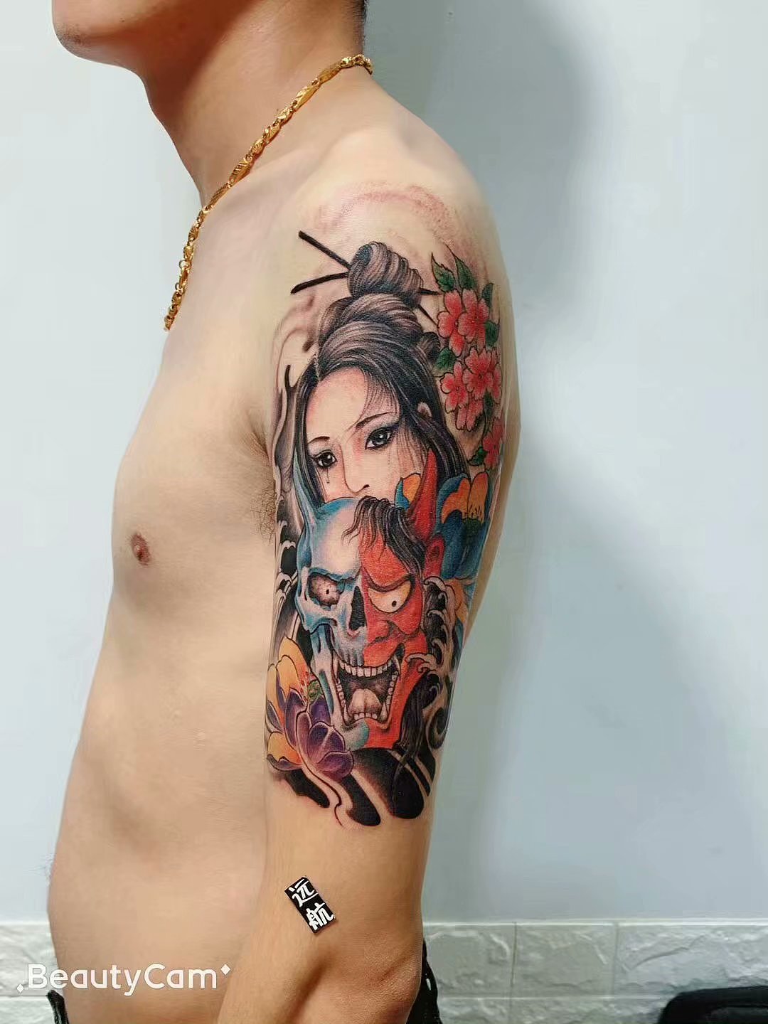 艺伎纹身图案由无锡锡北手艺好的纹身店远航刺青推荐 