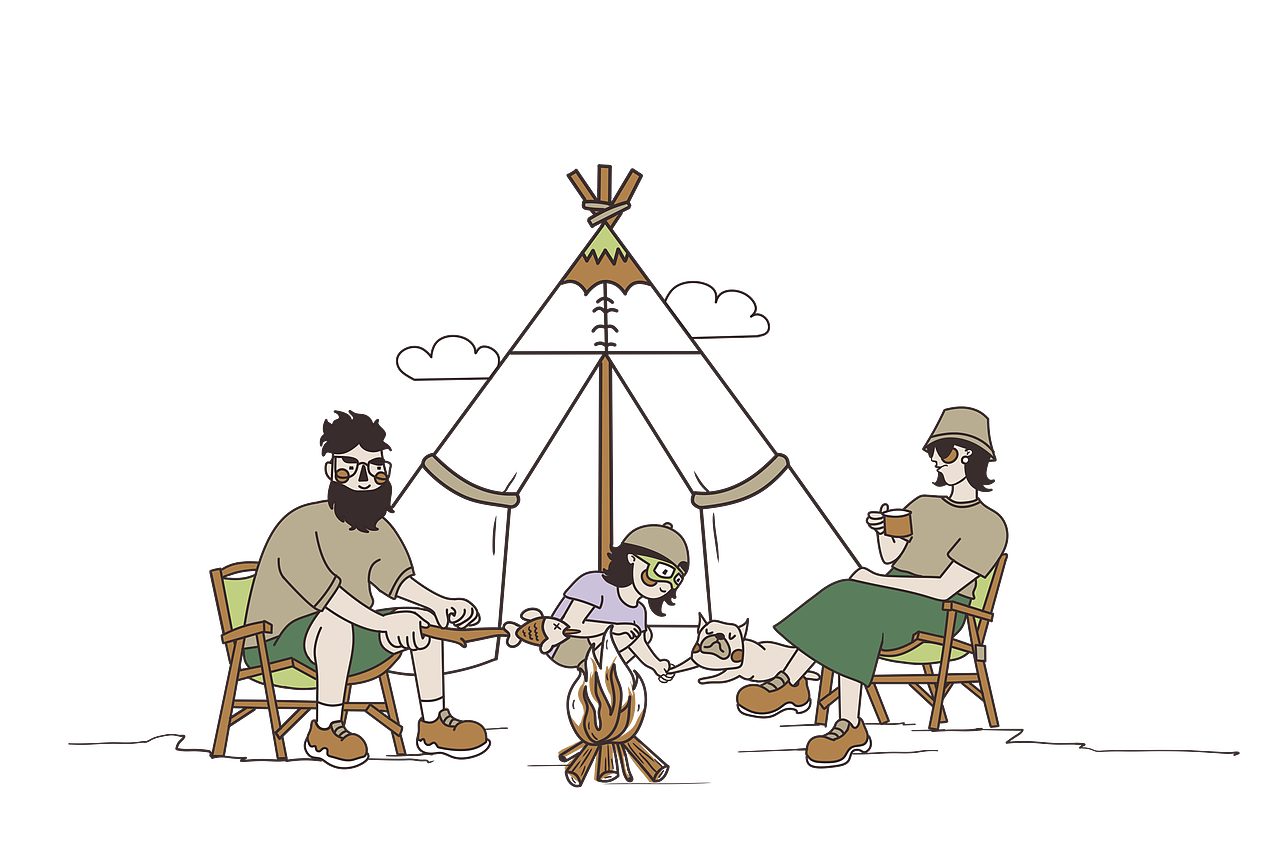 一起露营吧（图ZMjg1MDg1ODY4） - 其他服装 - 站酷设计师五勺画原创素材 - 站酷ZCOOL