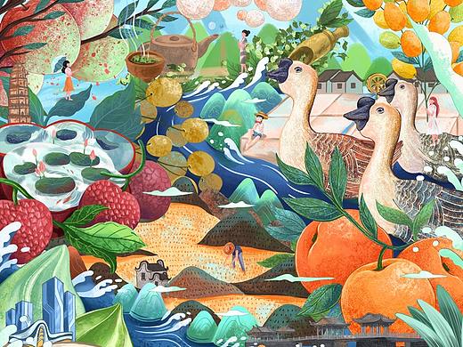 《超级食材》纪录片主视觉插画