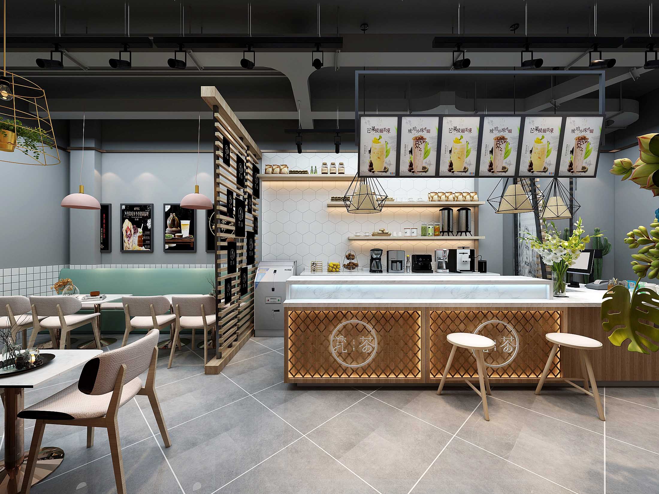 1992-奶茶店|空间|家装设计|1992效果图 - 原创作品 - 站酷 (zcool)