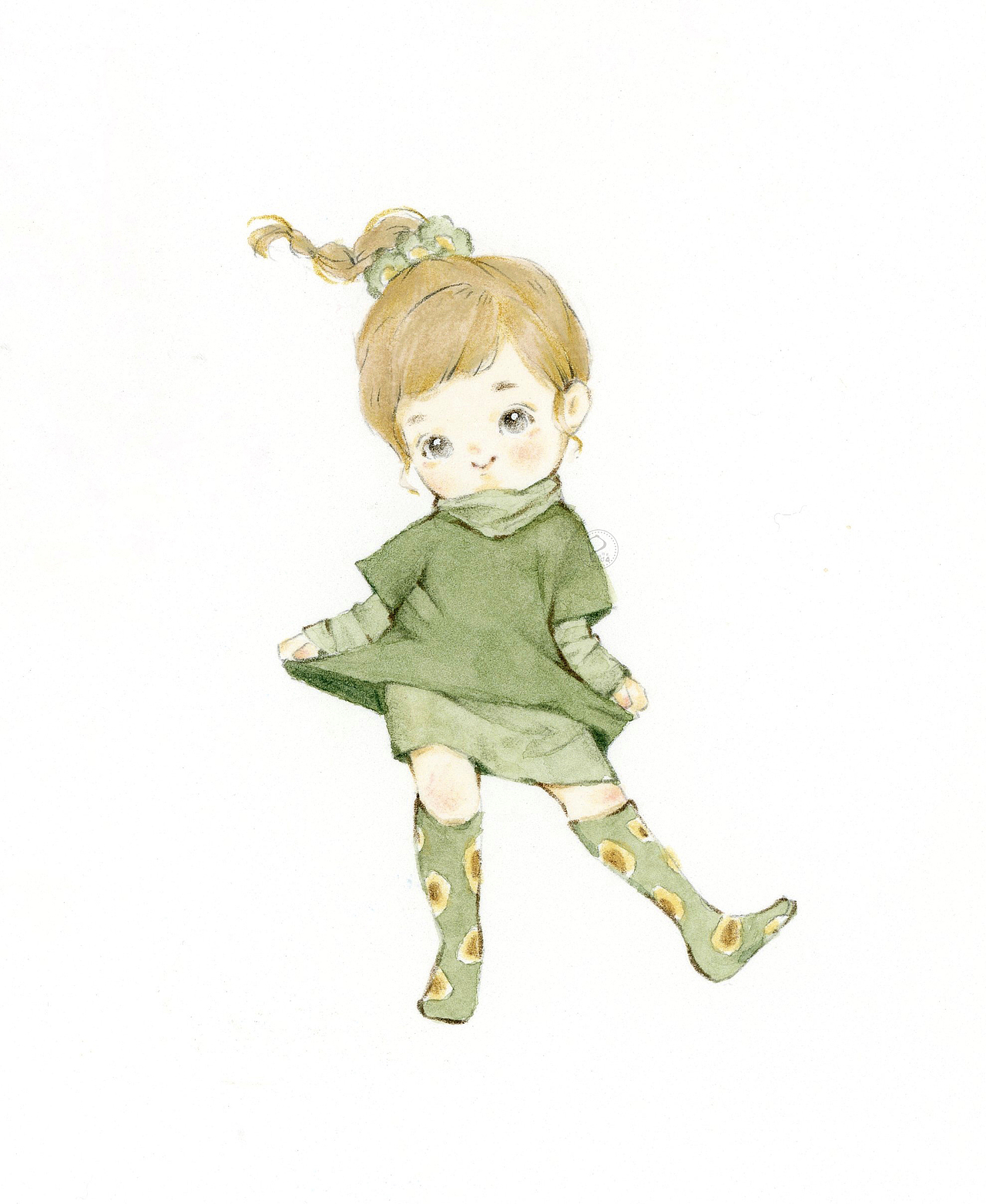 萌娃头像卡通手绘插画水彩宝宝水彩彩铅零基础人物q版