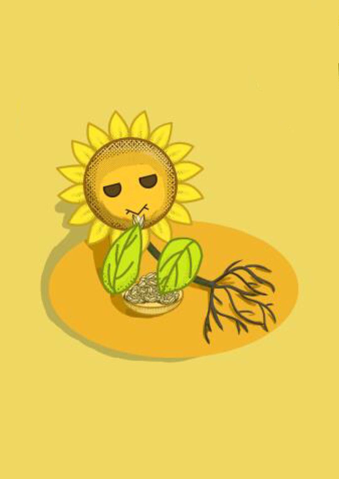 简单又漂亮植物涂色简笔画 简笔画向日葵的画法 肉丁儿童网