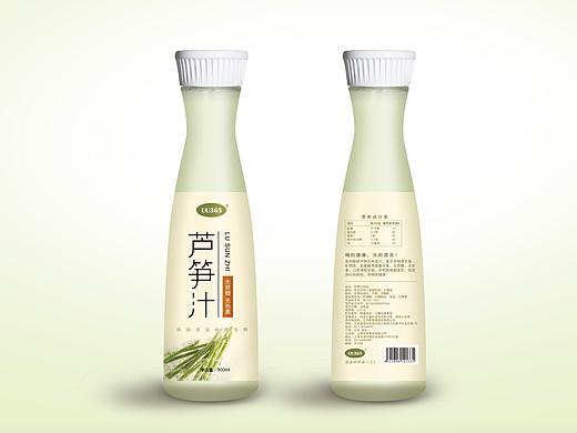 塑料瓶饮料瓶包装设计 芦笋汁蔬菜汁饮料瓶贴设计