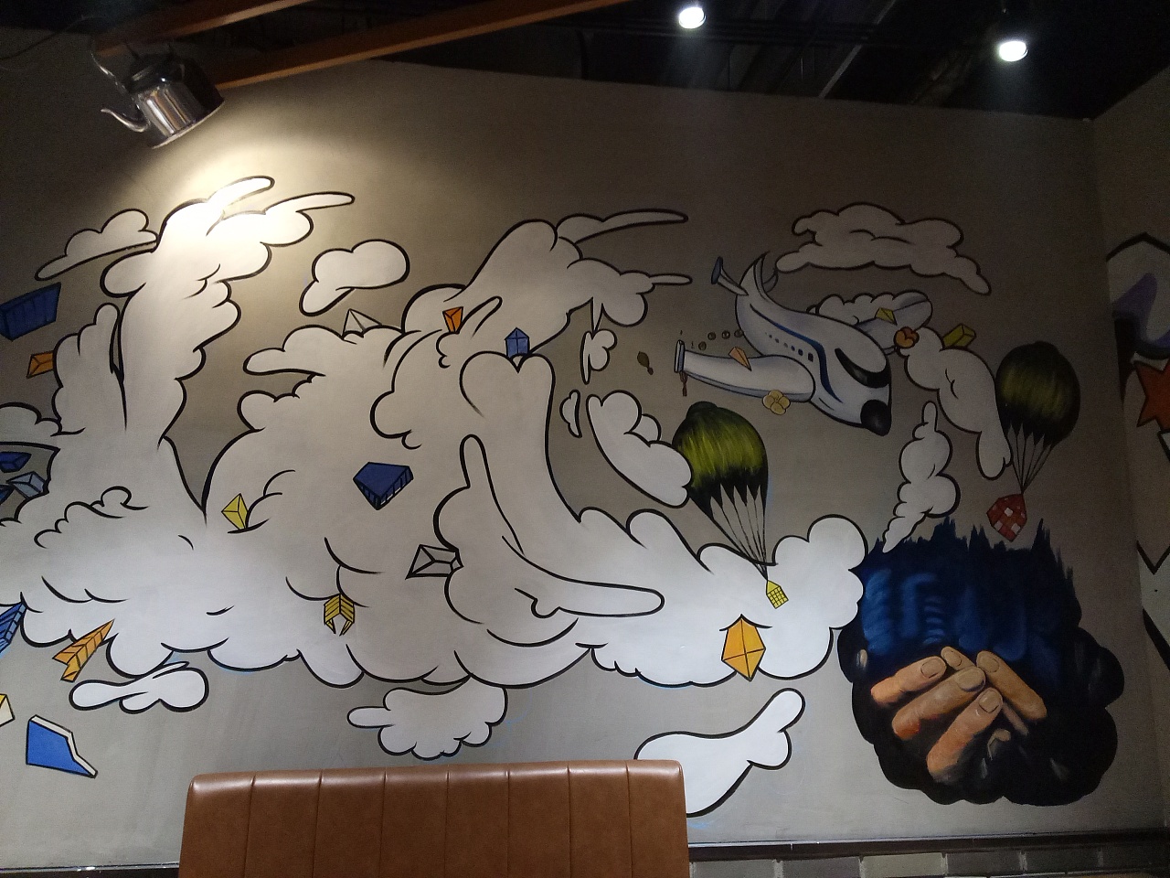 北京艺芭art手绘工作室餐厅彩绘涂鸦真实案例