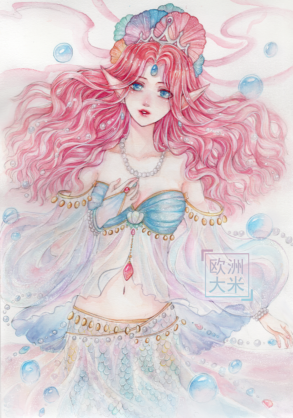 海的女儿（图ZMTQzNjMxNTEy） - 创作习作 - 站酷设计师欧洲大米omiz原创素材 - 站酷ZCOOL