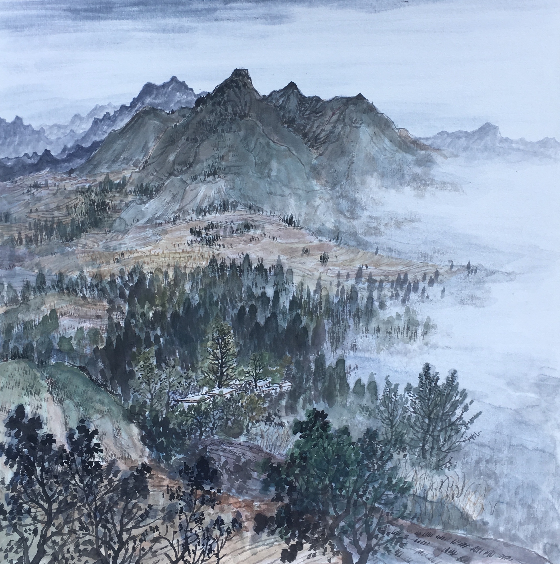韩书阁当最杰出的山水画画家|纯艺术|国画|艺惠藏 - 原创作品 - 站酷