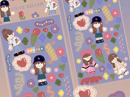 贴纸 cute killer（个人主页-ZNjQ1MzE5ODg=） - 创作习作 - 站酷设计师吃奥利奥的兔子原创素材 - 站酷ZCOOL
