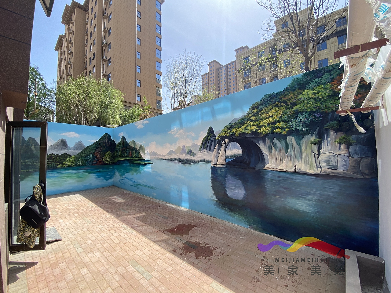 太原别墅彩绘 太原风景墙绘 太原彩绘 太原墙绘