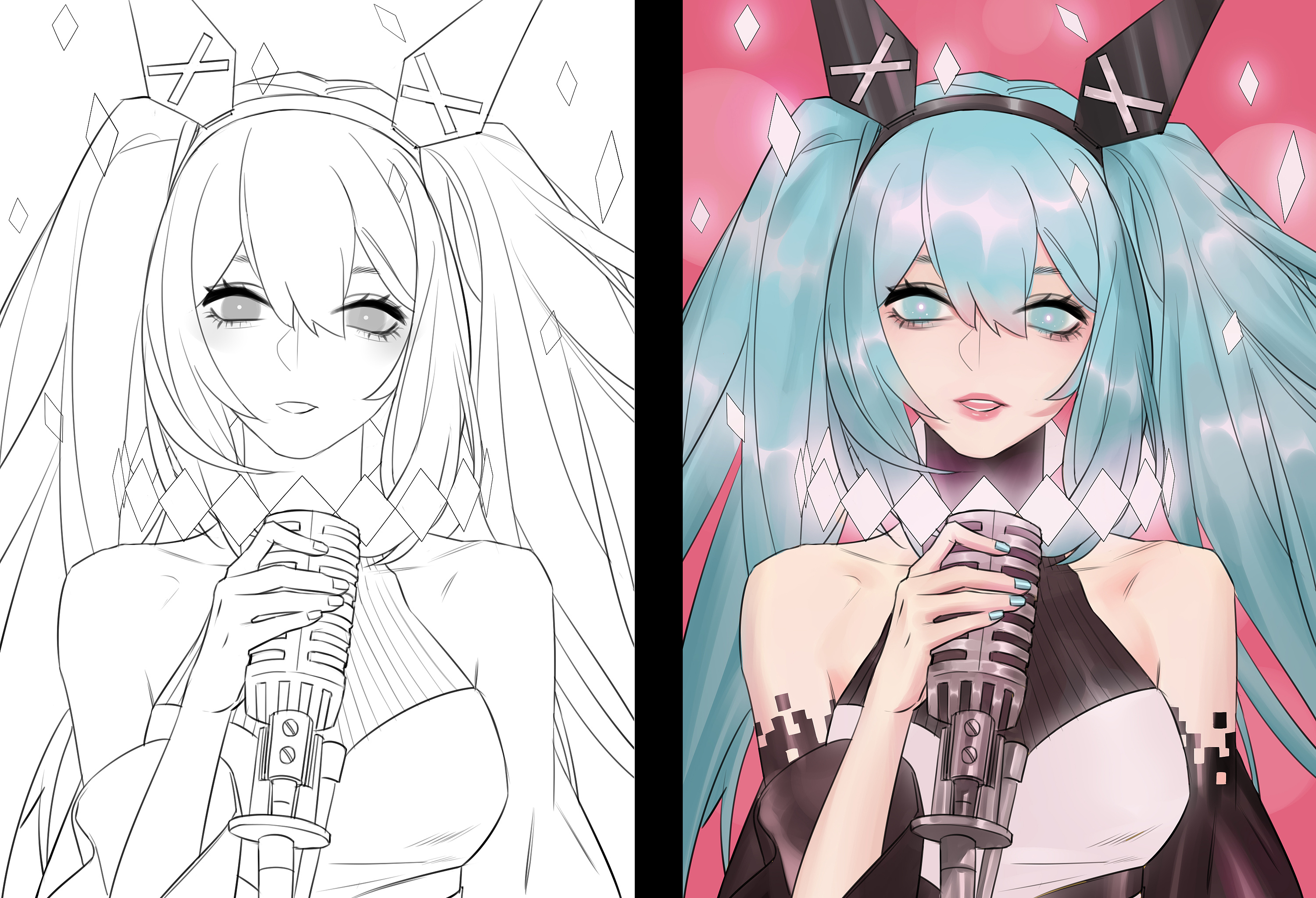 日漫手绘 人像素描