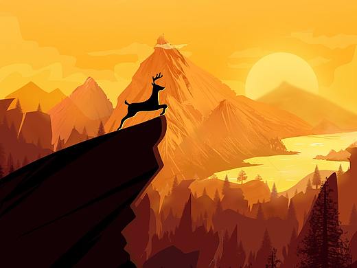 原创简约清新唯美扁平风手机插画