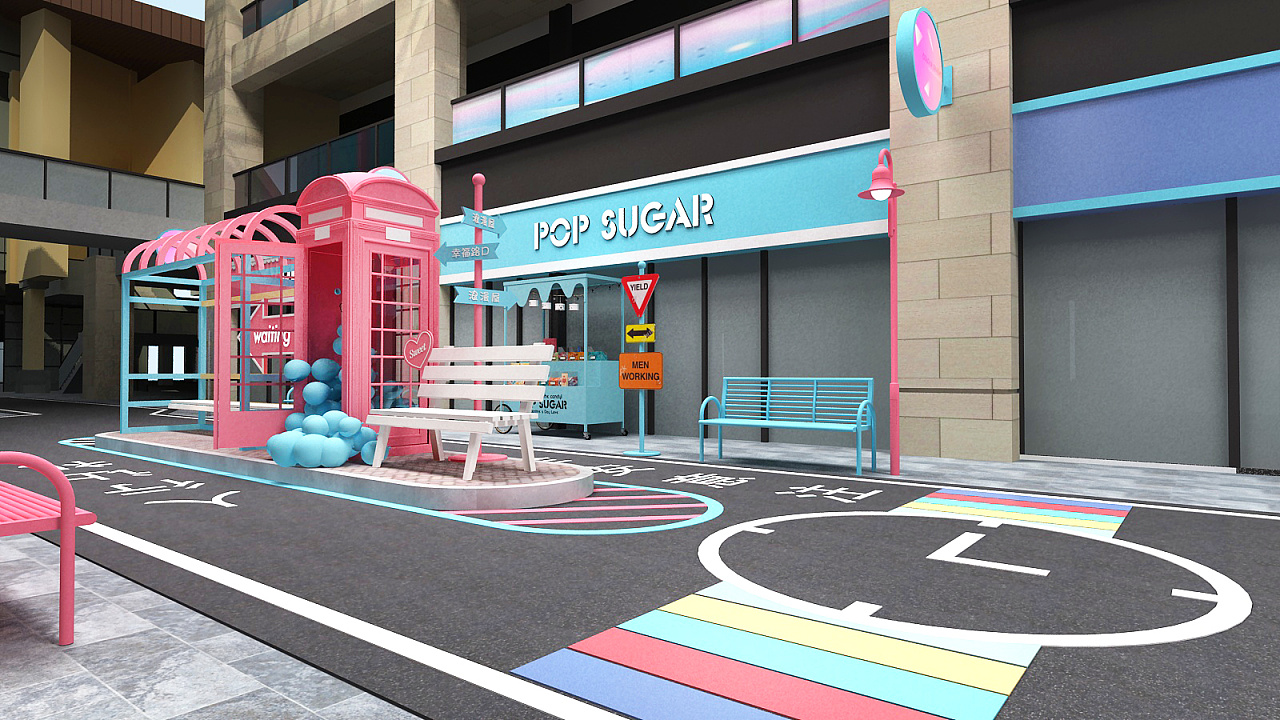 商业街.美陈|三维|场景|uook_原创作品-站酷(zcool)