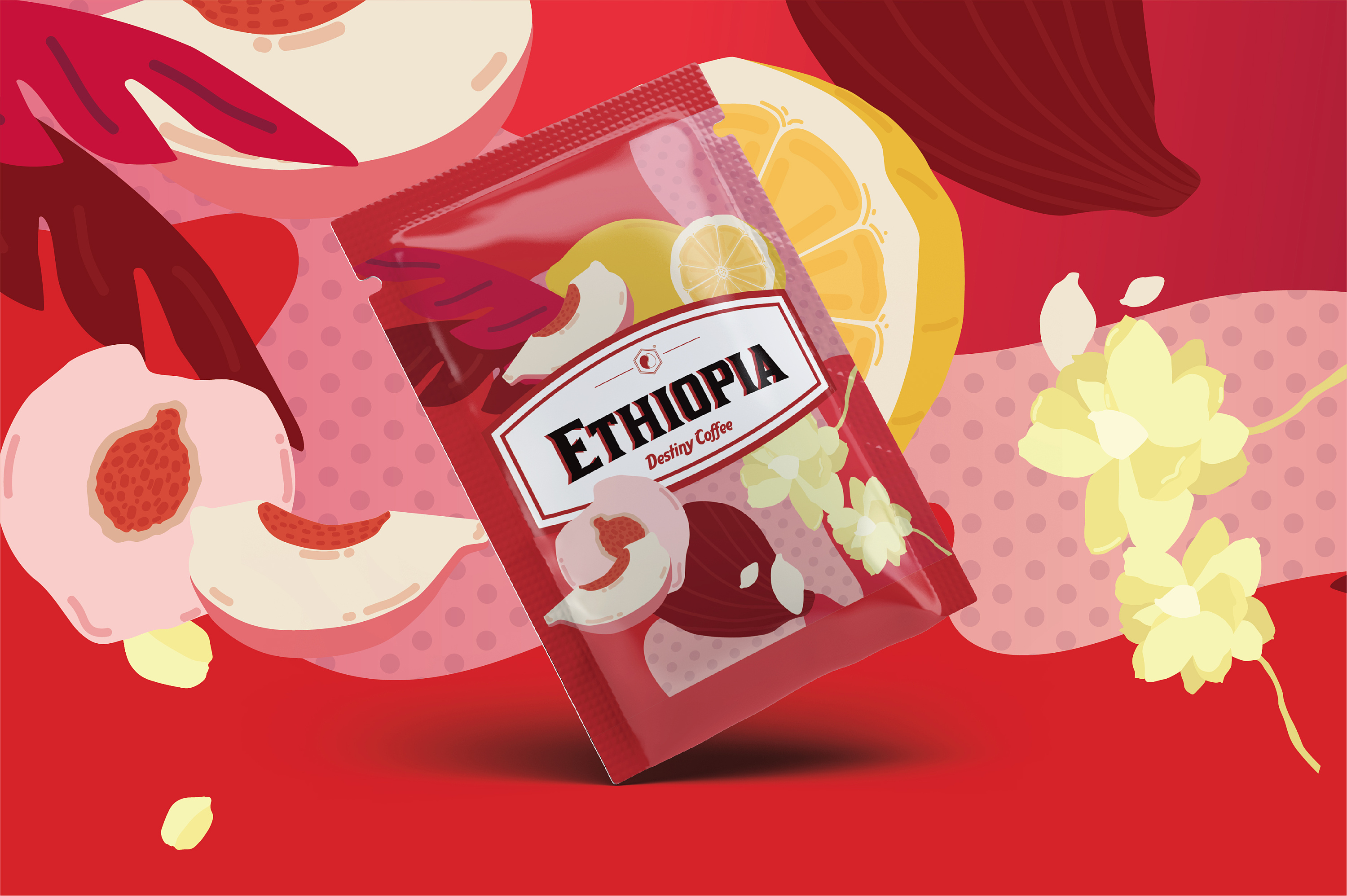 【destiny coffee】精品咖啡包装设计|插画|商业插画|呸唧唧酱 - 原创