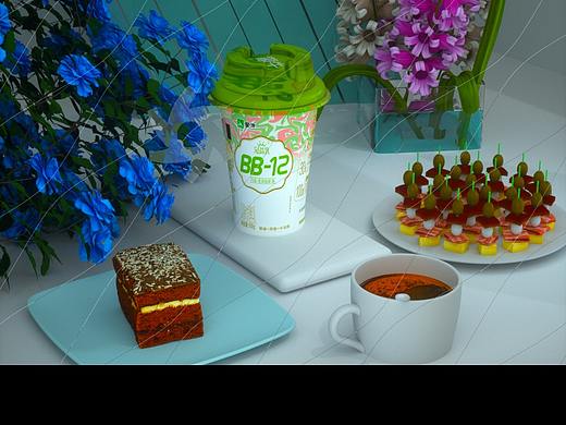 奶茶场景搭建渲染