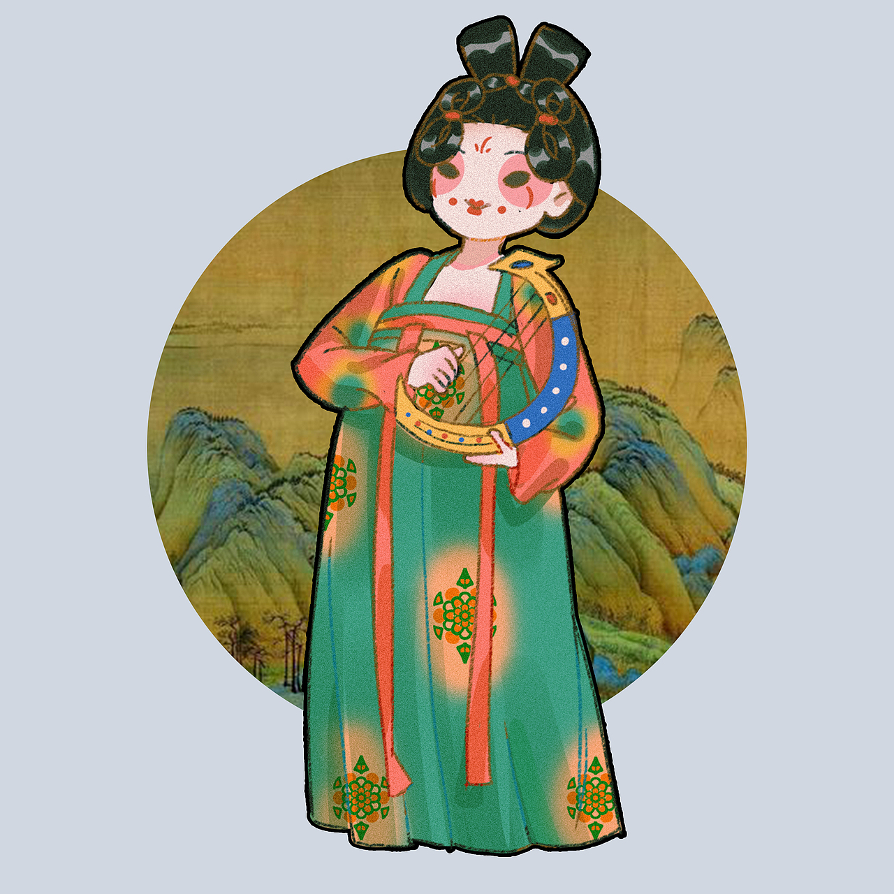 唐宫夜宴（图ZMjQyODAzNjUy） - 艺术插画 - 站酷设计师大人挺住原创素材 - 站酷ZCOOL