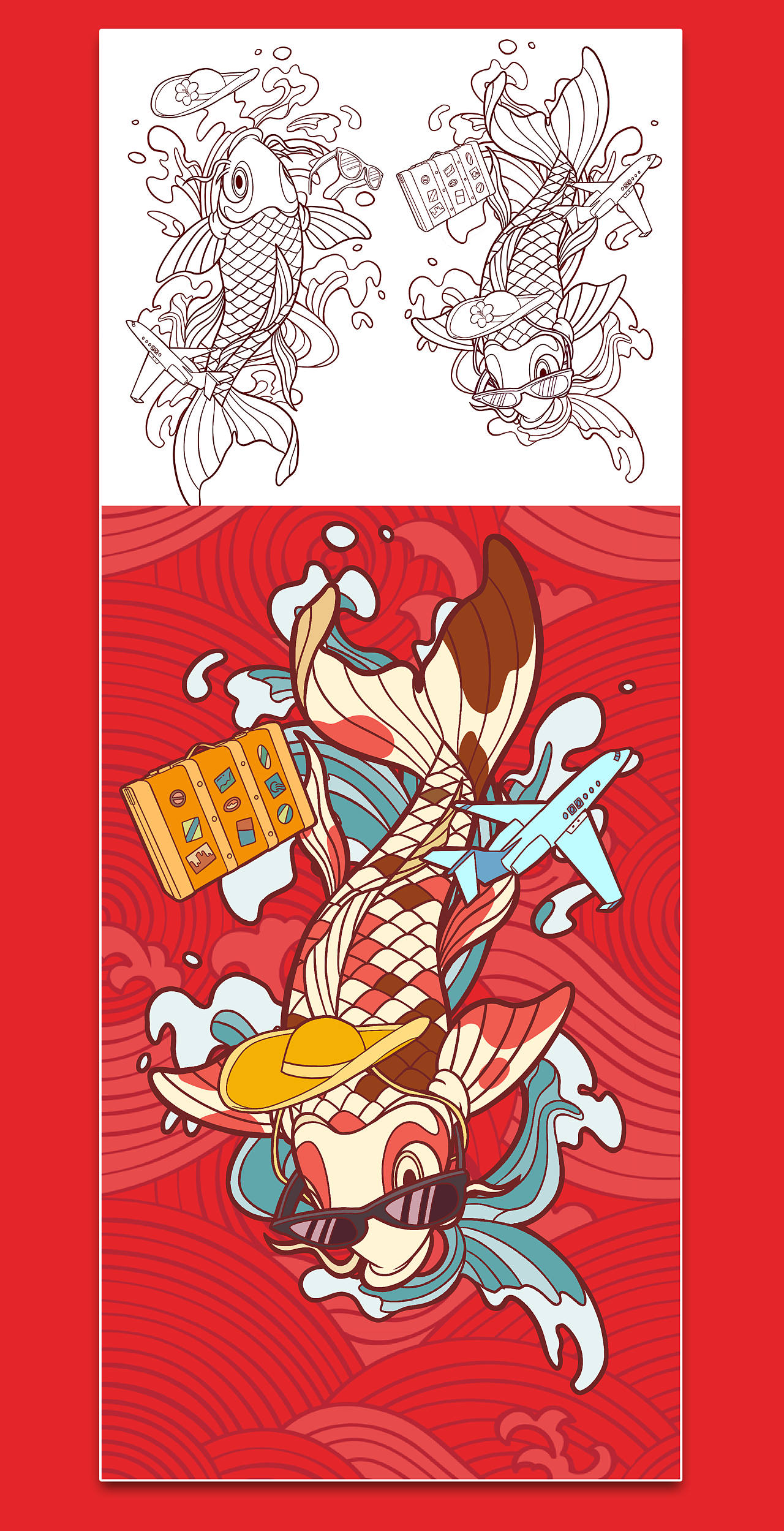 speedo如鱼得水系列插画商稿