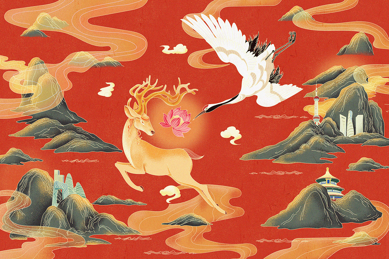 近期國(guó)潮風(fēng)格的練習(xí)（圖ZMjA4NTkwNTQw） - 創(chuàng)作習(xí)作 - 站酷設(shè)計(jì)師柯柯菌原創(chuàng)素材 - 站酷ZCOOL