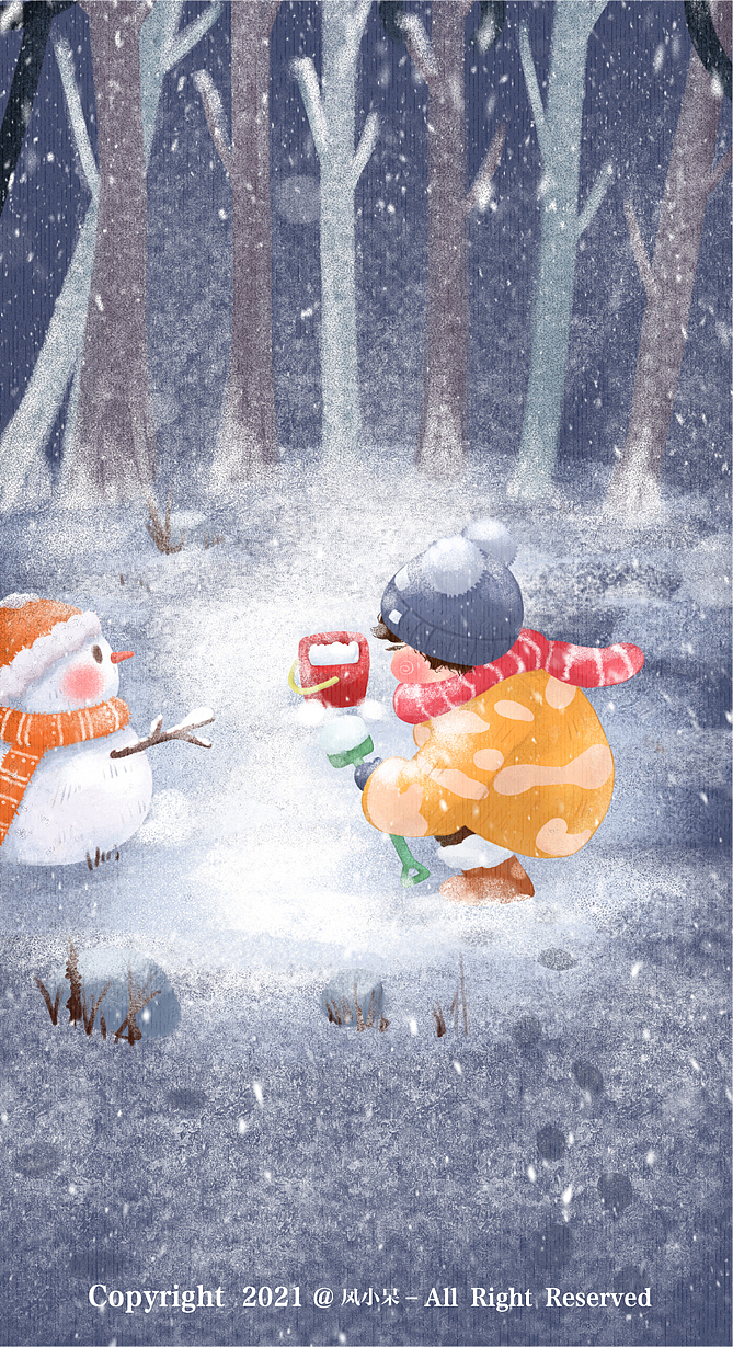 下雪啦（图ZMjM4ODgxNzI0） - 创作习作 - 站酷设计师凤小呆原创素材 - 站酷ZCOOL