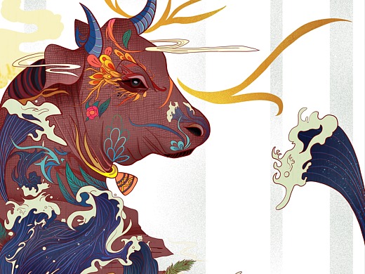 牛插画