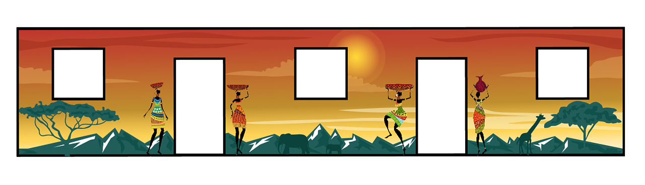 甲方都非常喜欢这个设计的想法,后来考虑到整体国风太过高调,我又出了个偏向非洲特色的场景插画。