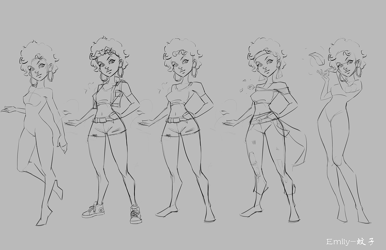 欧美小设定（图ZMjc1MDkyMDEy） - 游戏原画 - 站酷设计师Emily_蚊子原创素材 - 站酷ZCOOL