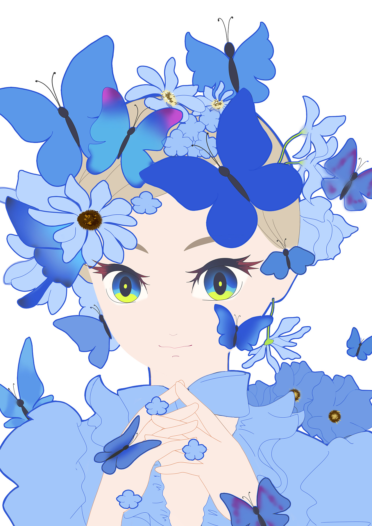 蝴蝶女孩|插画|商业插画|z94463658 - 原创作品 - 站酷 (zcool)