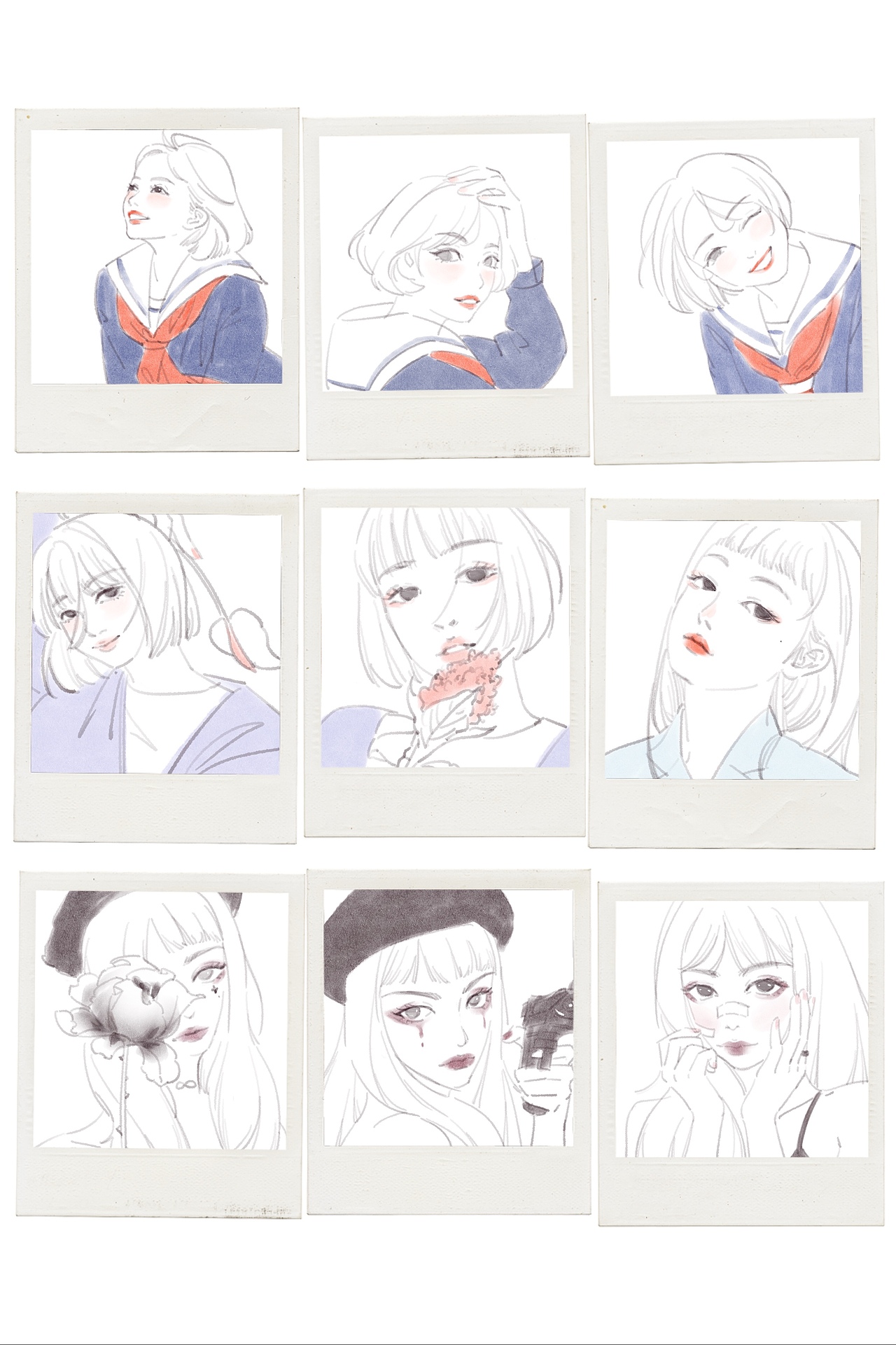GIRLS | 插画练习（图ZMjYxNjM1NjEy） - 创作习作 - 站酷设计师西西xixiyoyoa原创素材 - 站酷ZCOOL