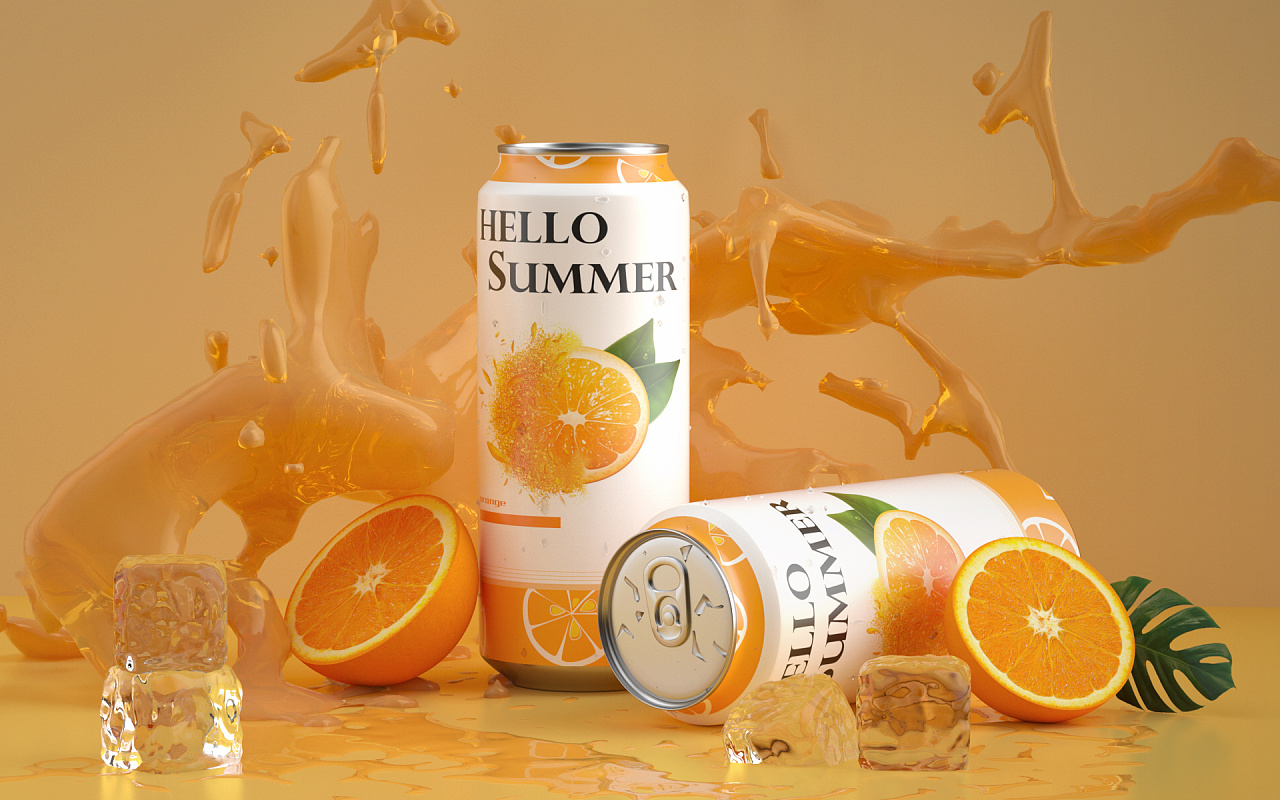 饮料产品c4d|三维|产品|媛咘咙咚 - 原创作品 - 站酷 (zcool)