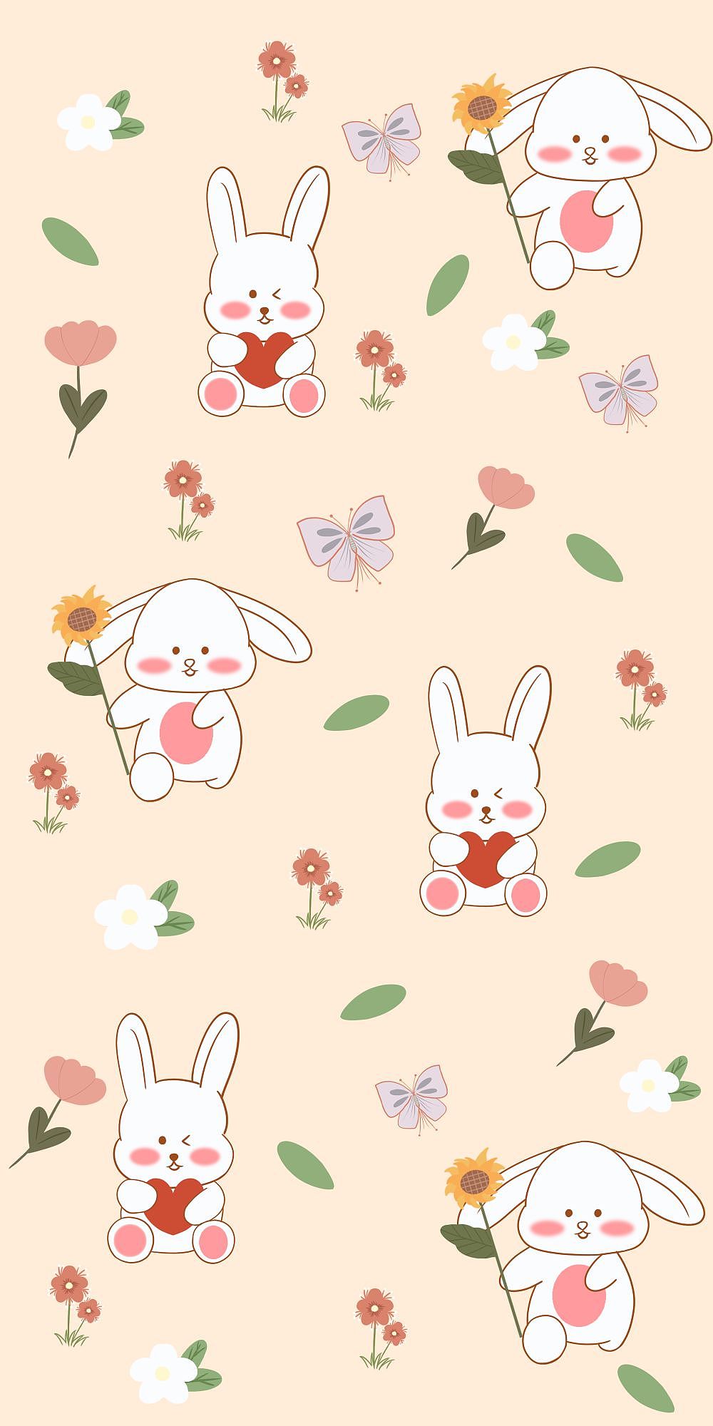 原创可爱小兔子碎花