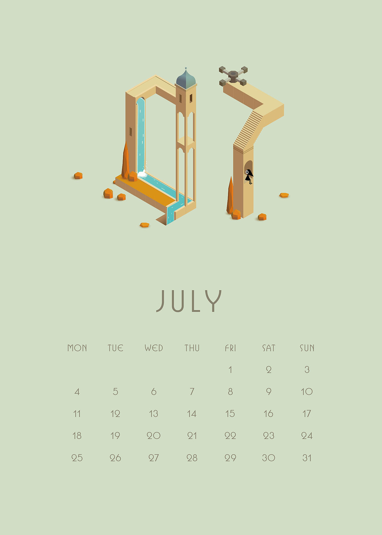 《纪念碑谷》月历