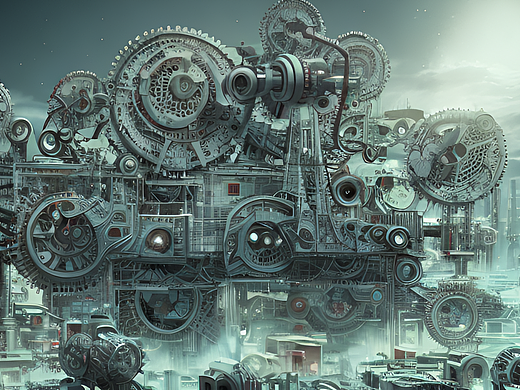 站酷梦笔#机械,三维空间,齿轮,很多,激光