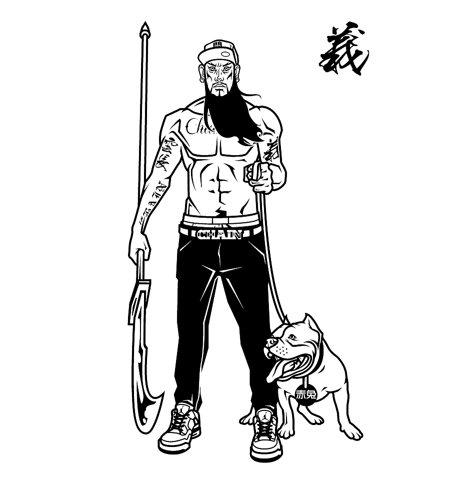 矢量插画一张,关云长