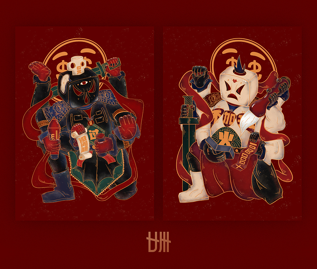 门神（图ZMTQ1NDA3MTUy） - 创作习作 - 站酷设计师句号FS原创素材 - 站酷ZCOOL