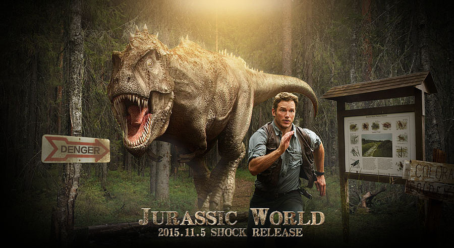 桌松老师的作业侏罗纪世界海报合成教程第十四弹