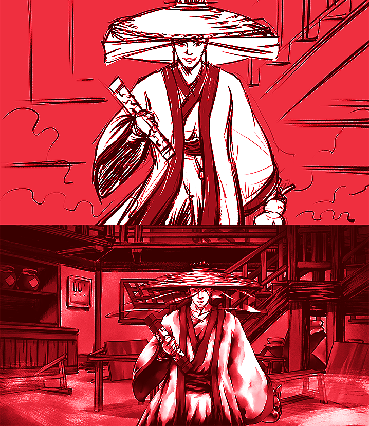 线稿图单独展示效果