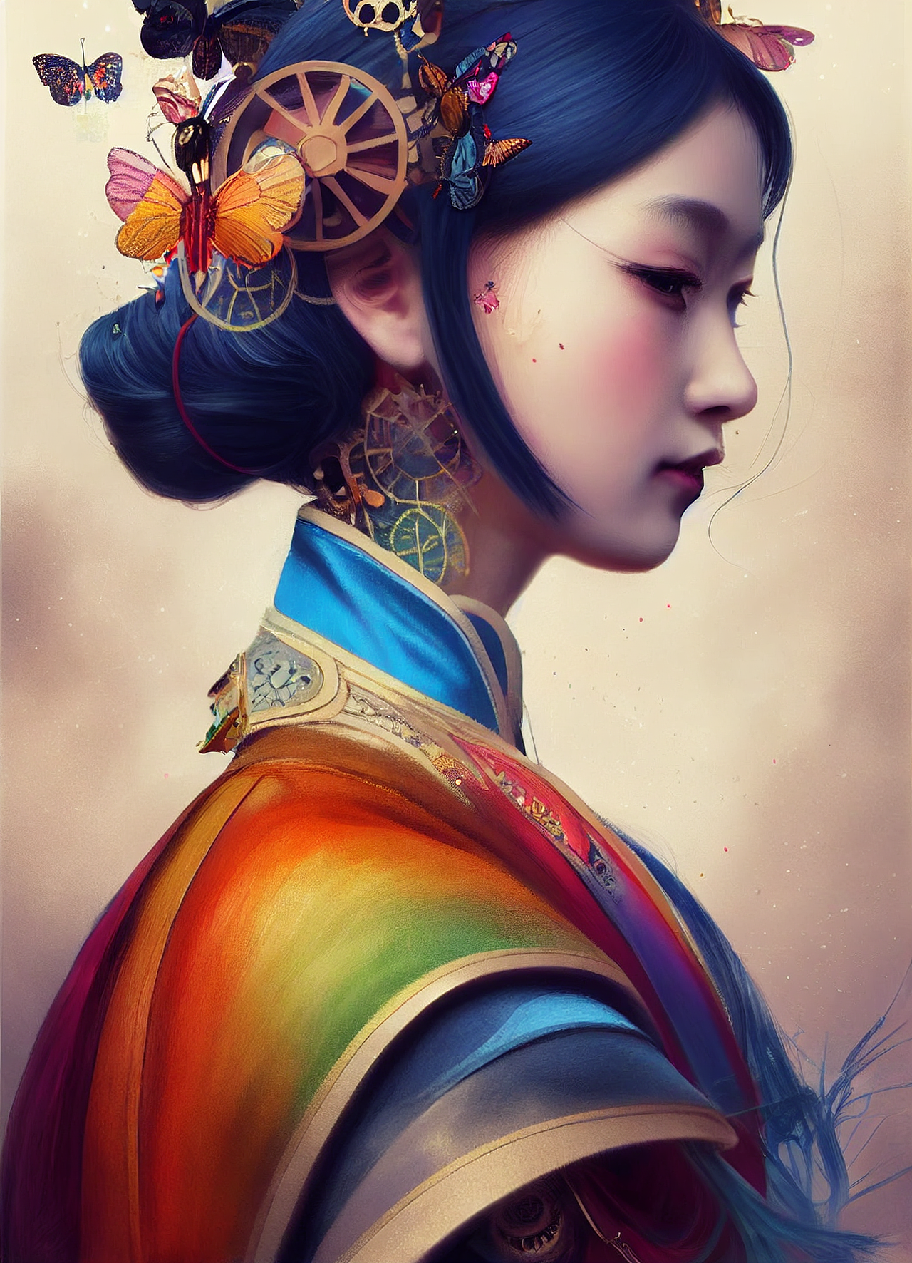 国风与蝴蝶与机械