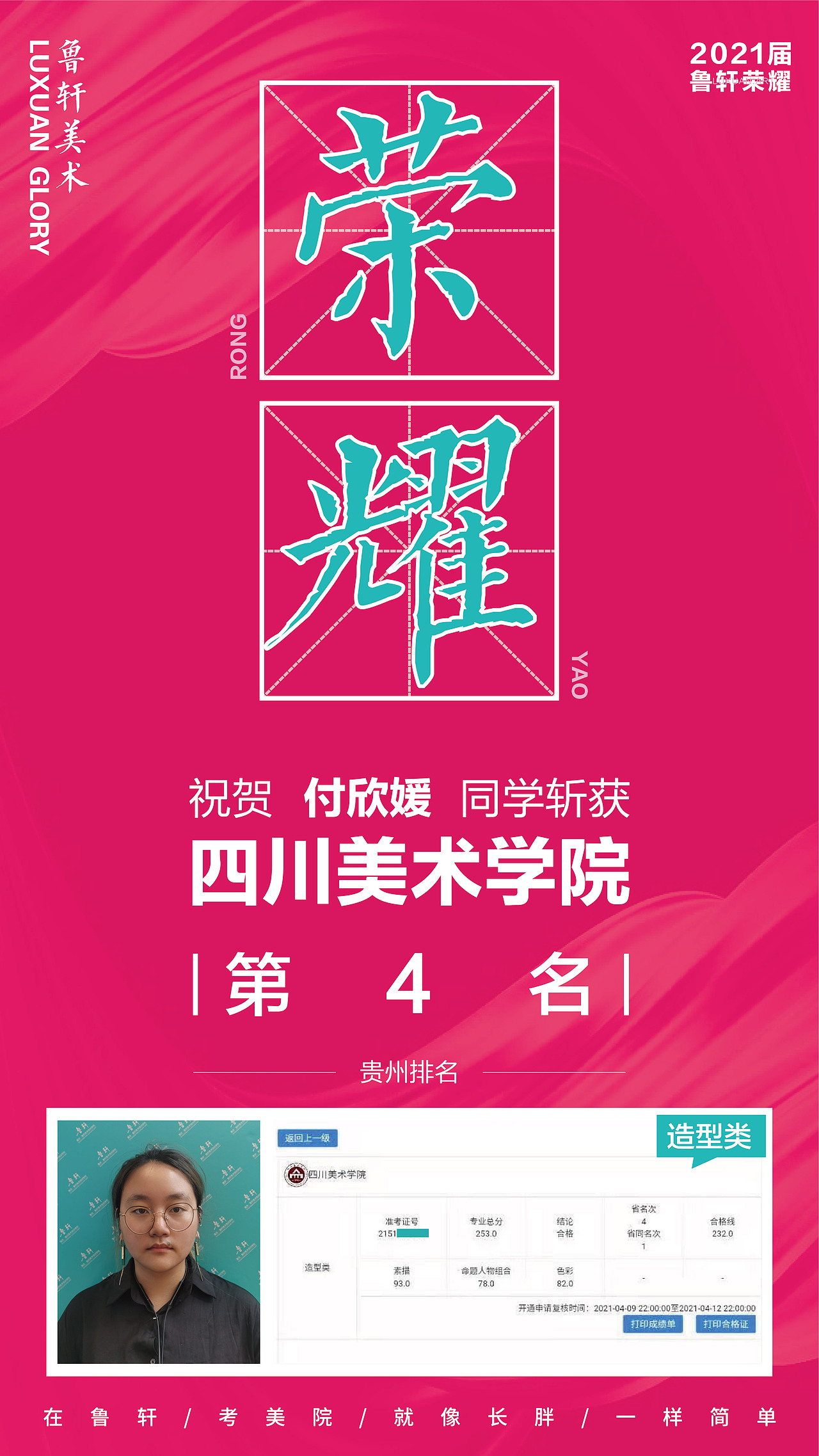 鲁轩美术2021年贵州川美战绩